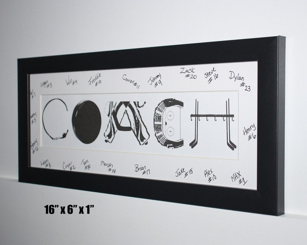 Custom Hockey Photo Frame, Personalized Wall Decor (18x8x1)