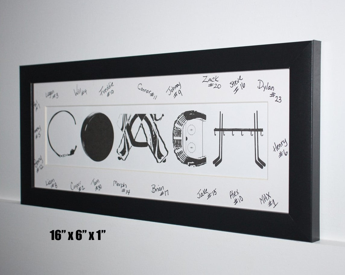 Custom Hockey Photo Frame, Personalized Wall Decor (18x8x1)
