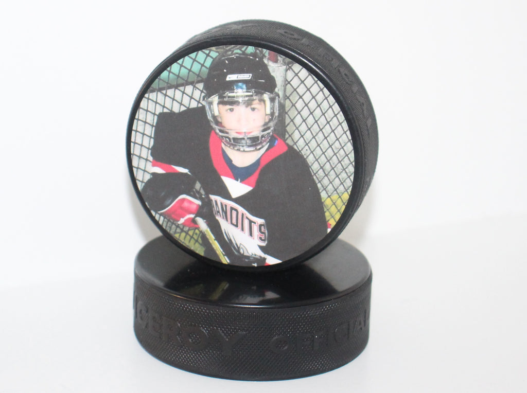 Custom Photo Hockey Puck: Personalized Hockey Gift