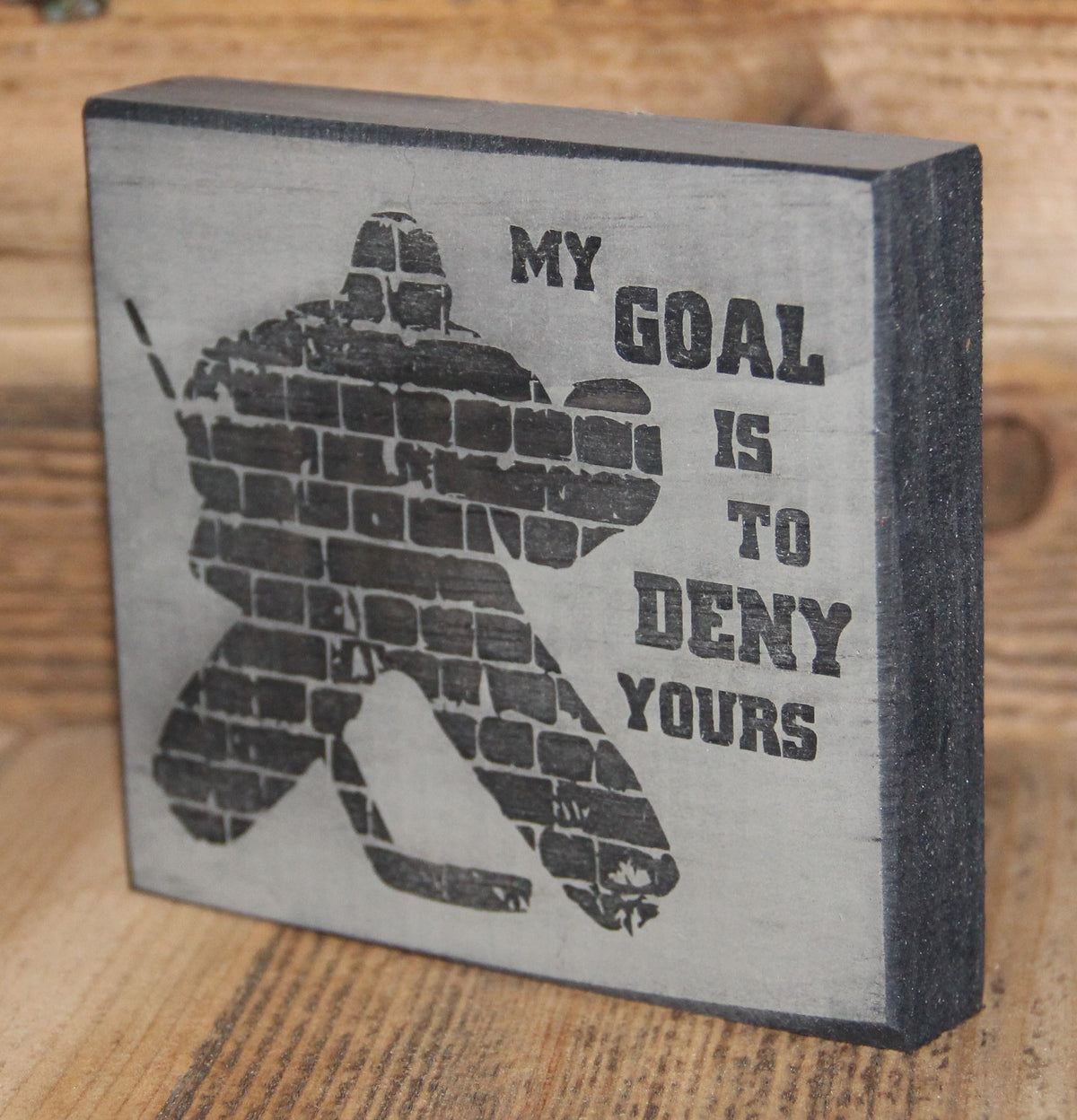Hockey Ornament, Laser Cut Distressed Wood Sign, Team Gift