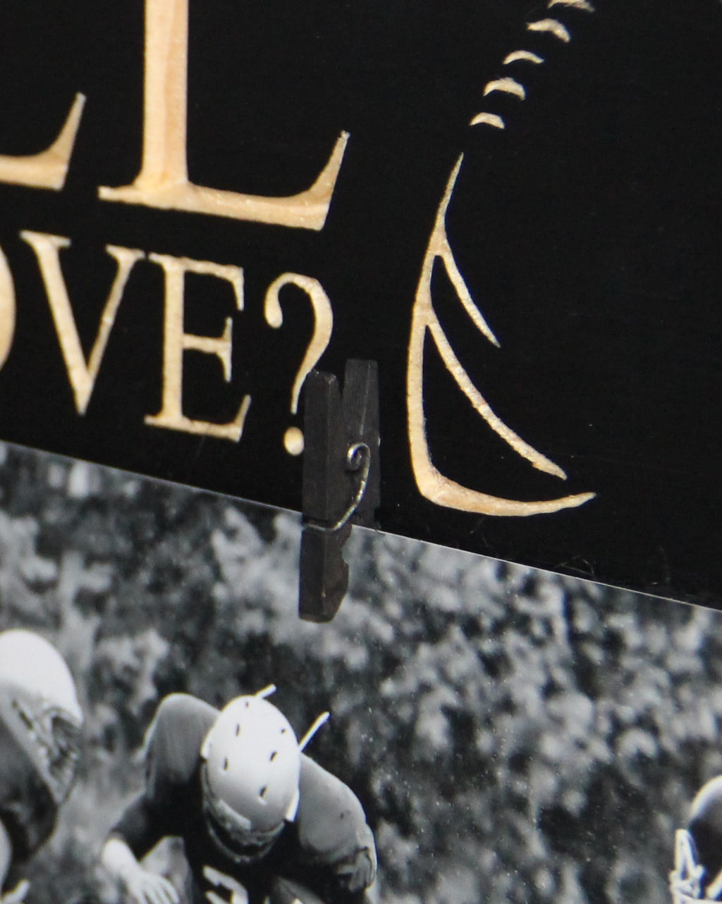 Football Sign: Coach Gift, Sports Home Decor, Black Distressed Wood