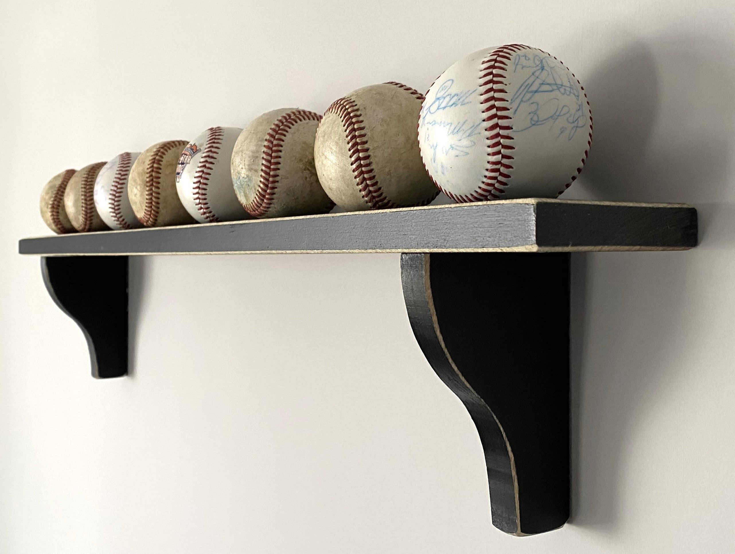 Baseball Display: Black or Off-White, Shelves available, Baseball Player Gift
