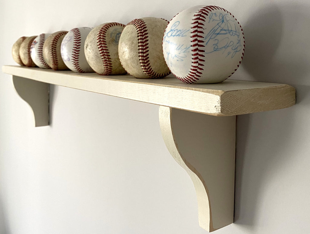 Baseball Display: Black or Off-White, Shelves available, Baseball Player Gift