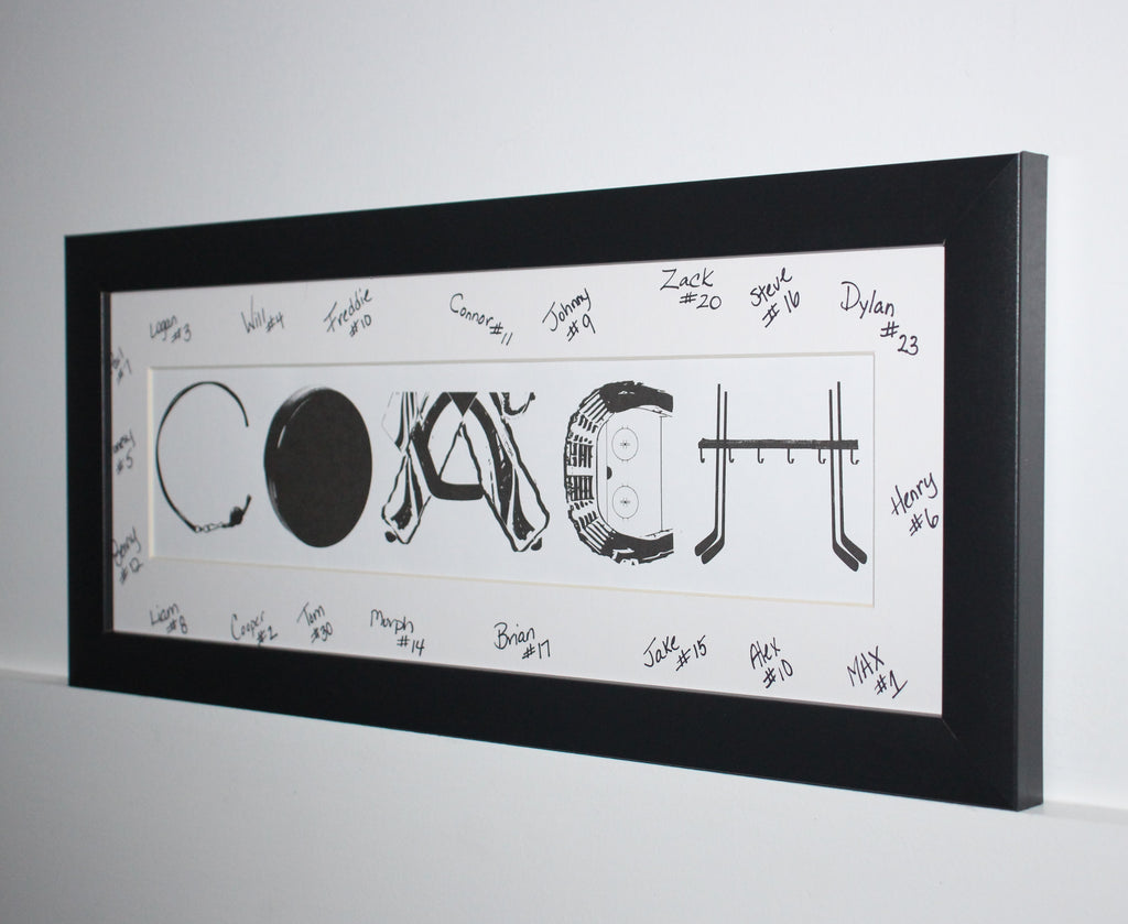 Personalized Hockey Name Art: Framed Hockey Room Decor