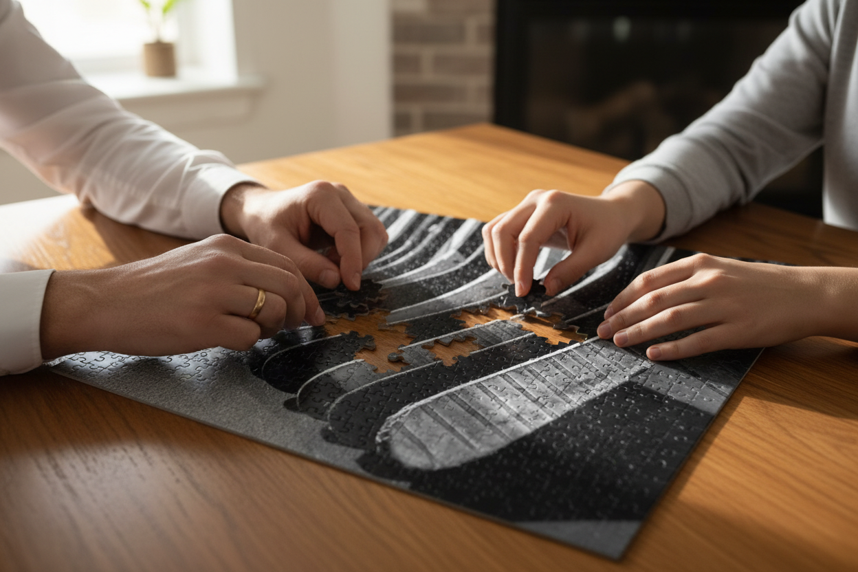 Hockey Sticks Puzzle: Wooden Jigsaw, Hockey Family Gift (500 Piece)