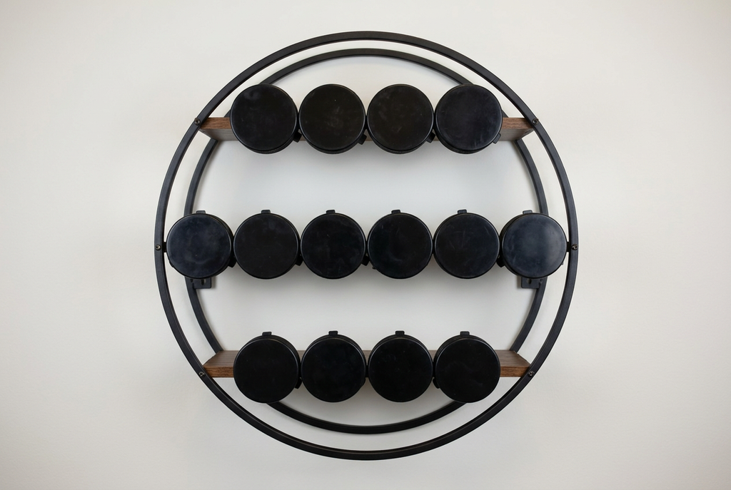 Round Hockey Puck Display 3 Tier Shelf: Holds 14 Pucks, Hockey Player, Fan, Mom, Dad, Coach Gift