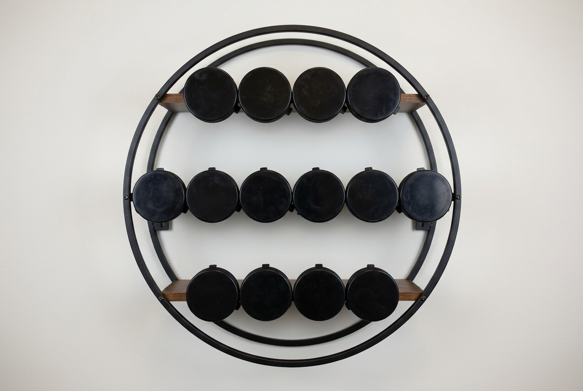 Round Hockey Puck Display 3 Tier Shelf: Holds 14 Pucks, Hockey Player, Fan, Mom, Dad, Coach Gift