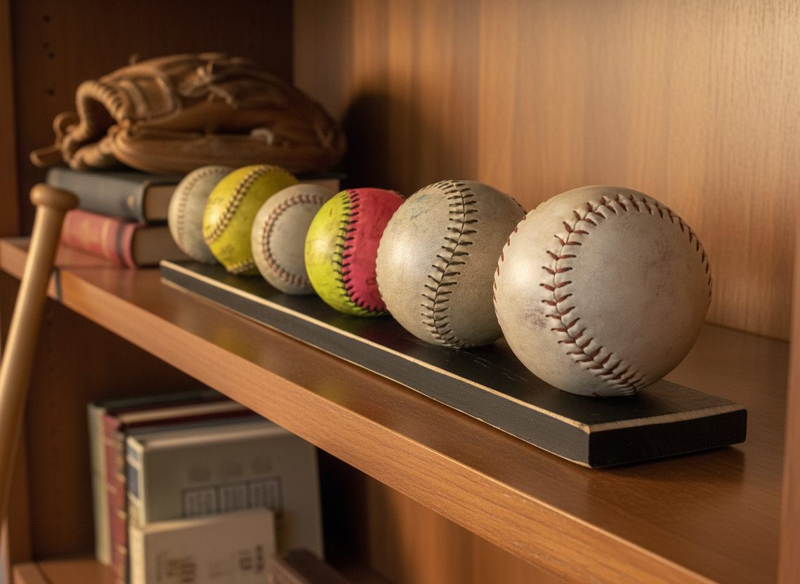 Softball Display for Ball Collection: Softball Player Room Decor