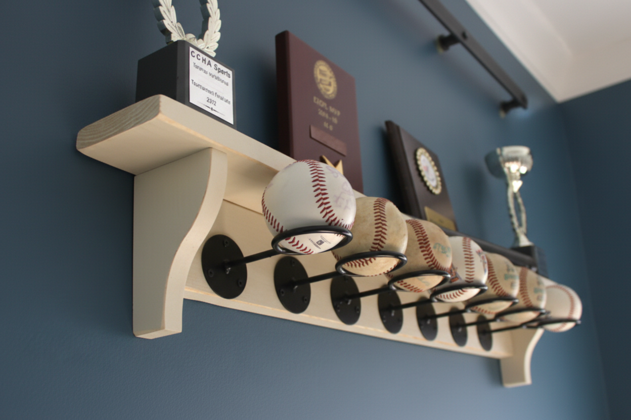 Baseball Display Shelf, Trophy & Memorabilia Holder