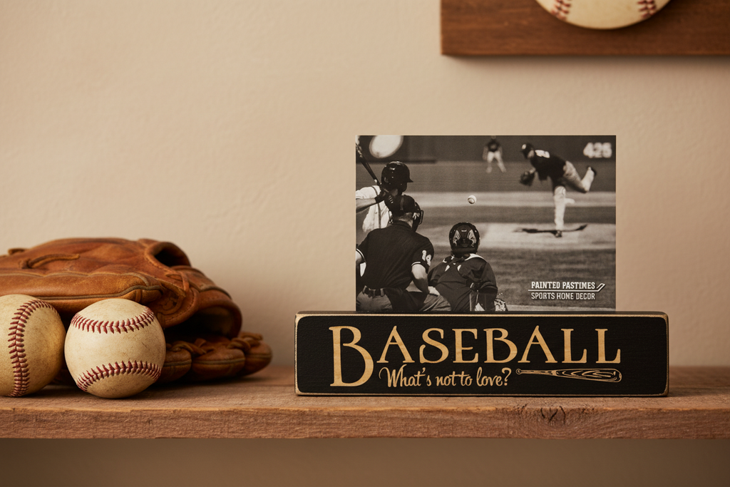 Laser Cut Baseball Sign: Wood Desk Decor, Coach Gift