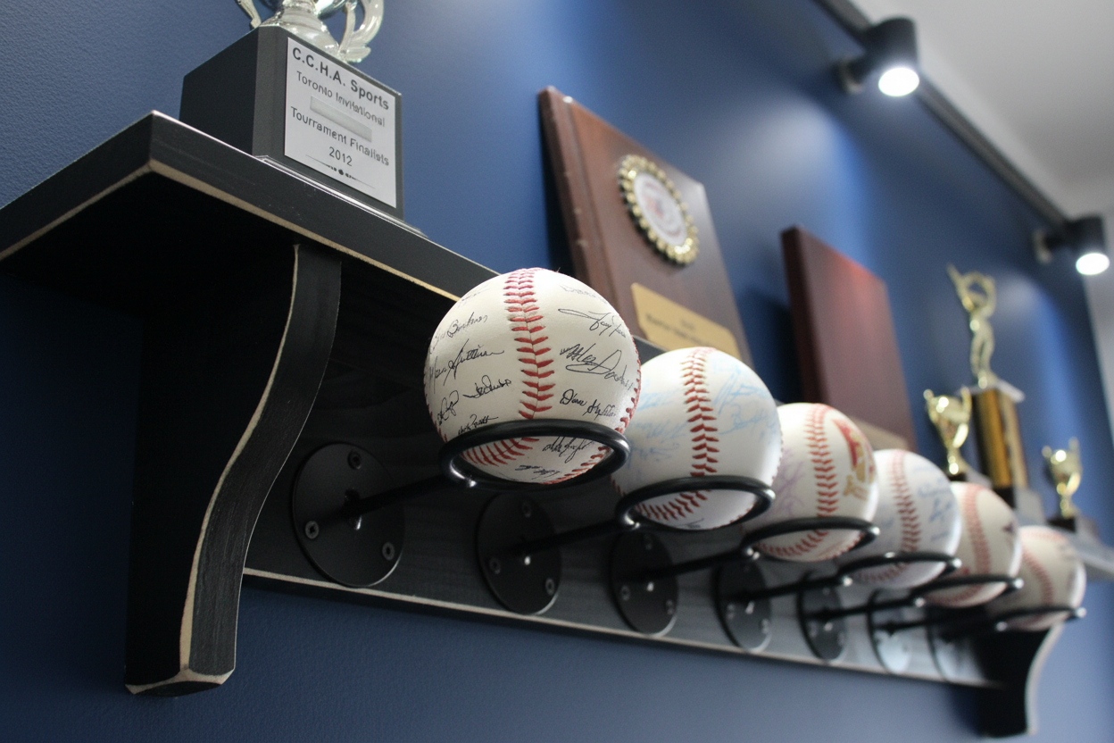 Baseball Display Shelf, Trophy & Memorabilia Holder