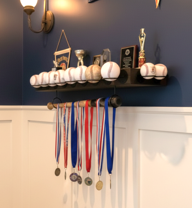 Baseball Trophy Display Shelf, Memorabilia, Awards