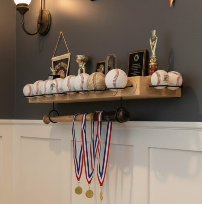 Baseball Trophy Display Shelf, Memorabilia, Awards