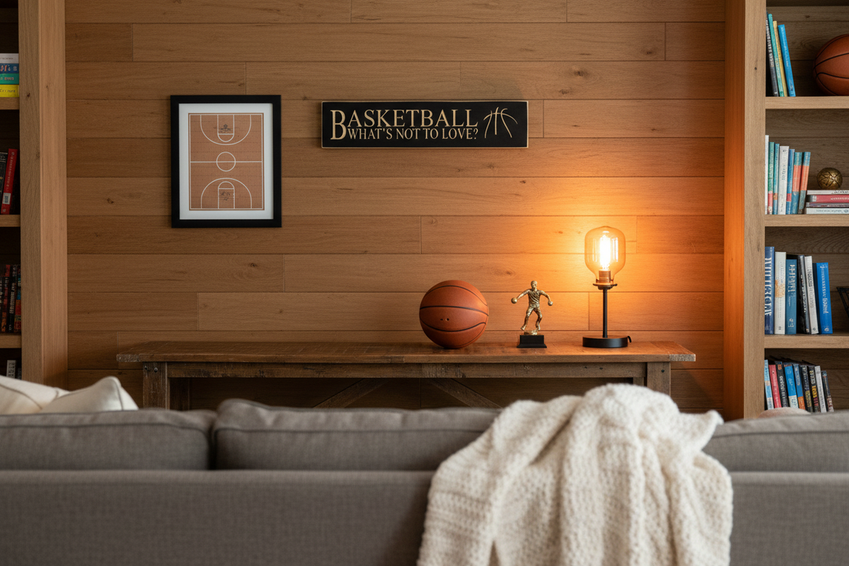 Basketball Photo Display: Black Wood, Frame