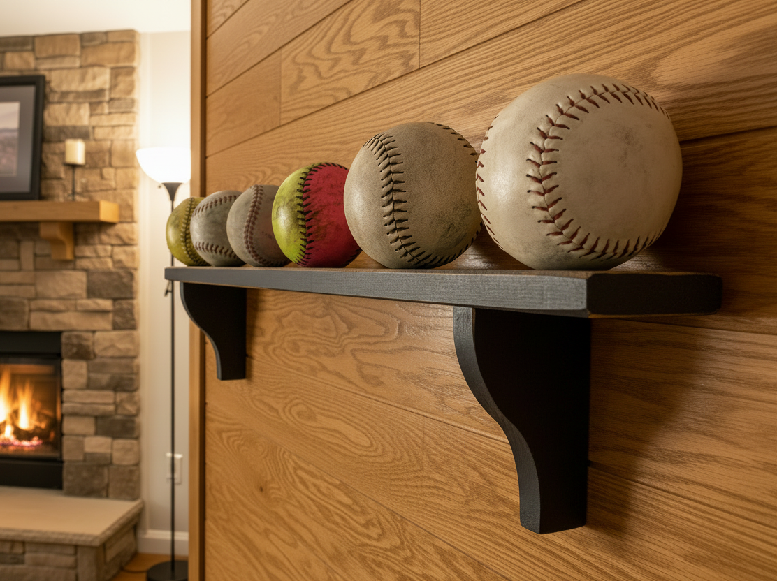 Softball Display for Ball Collection: Softball Player Room Decor