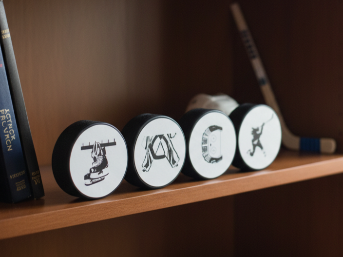 Personalized Hockey Name Puck Decor: Hockey Player Gift