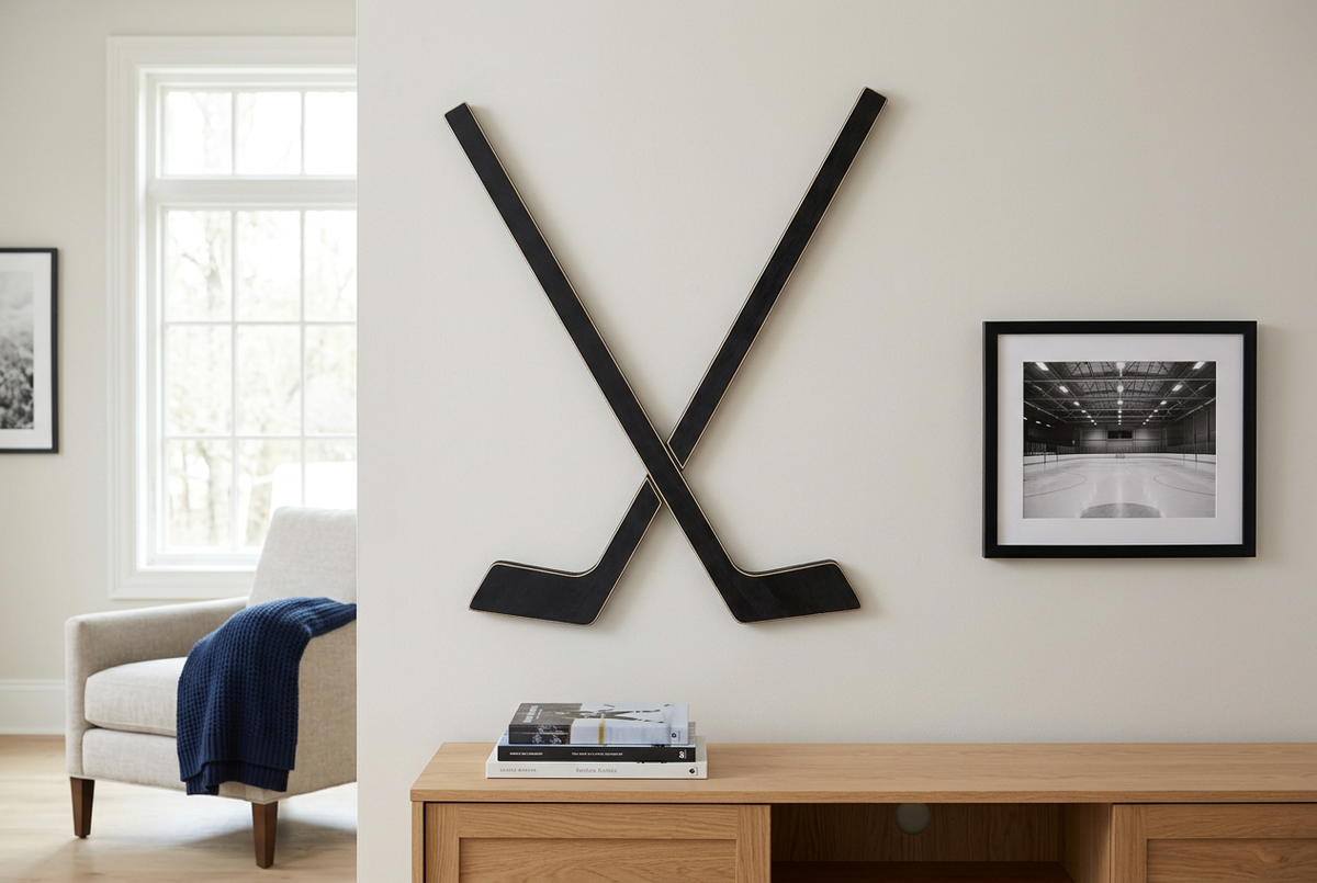 Hockey Puck Display Rack, Crossed Hockey Stick Wall Decor, Hockey Player, Fan, Mom, Dad, Gift