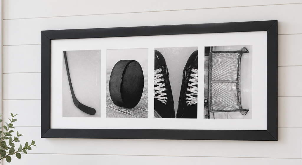 Hockey LOVE Photo Montage Frame: Hockey Mom/Girl Gift, Room Decor (9.5" x 20")