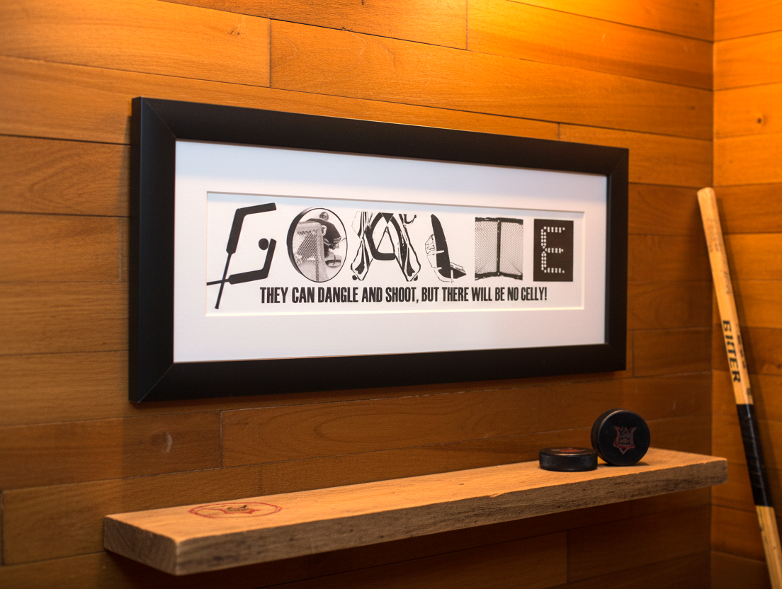Personalized Hockey Name Art: Framed Hockey Room Decor