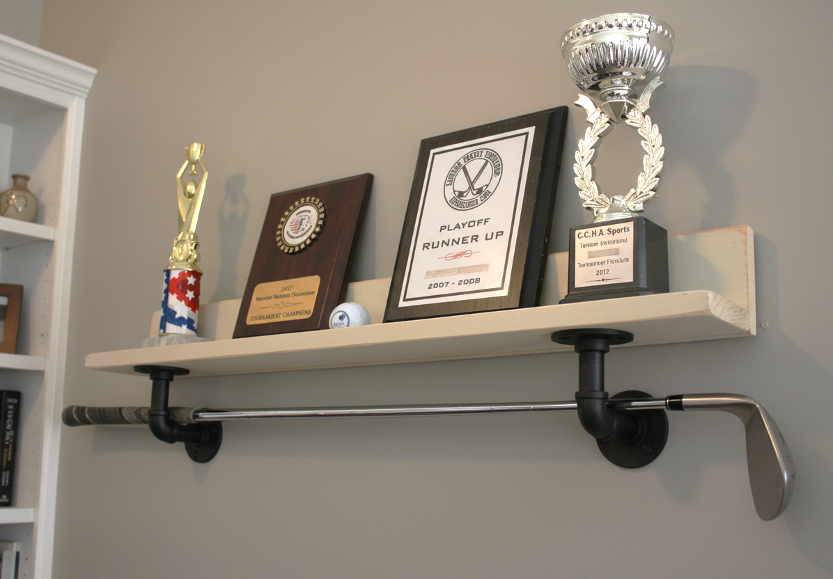 Industrial Pipe Hockey Trophy Shelf, Jersey or Medal Display