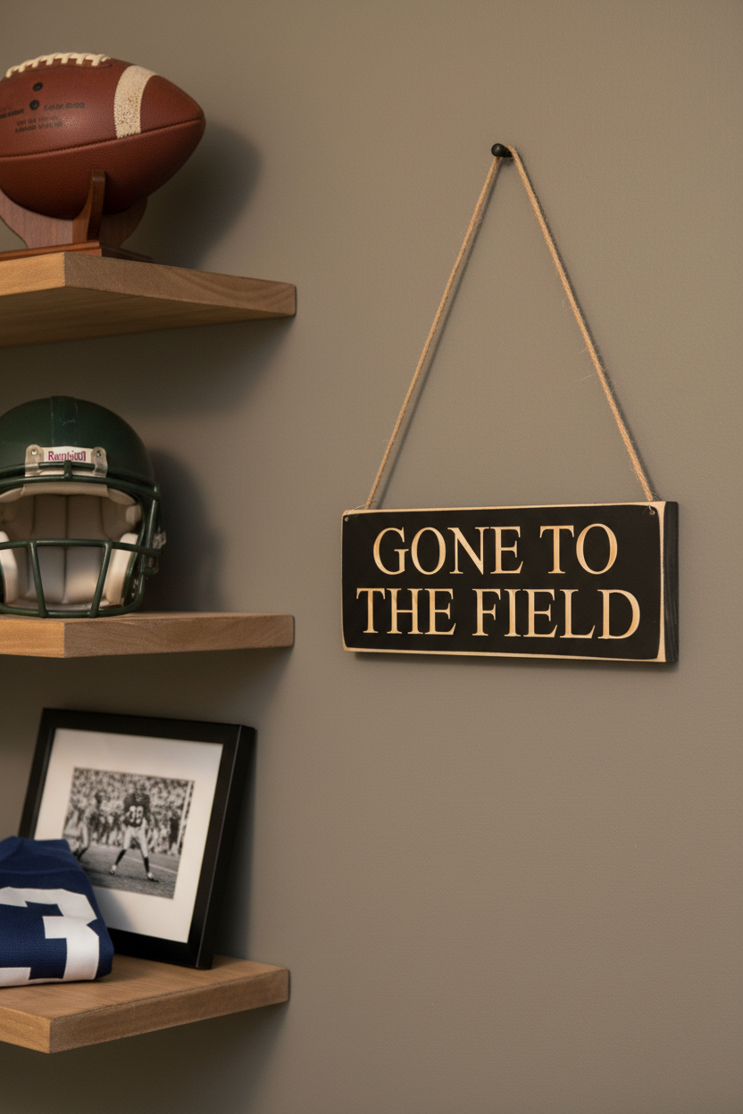 Gone to the Field Sign, Lacrosse, Soccer, Baseball, Softball, Football, Gift