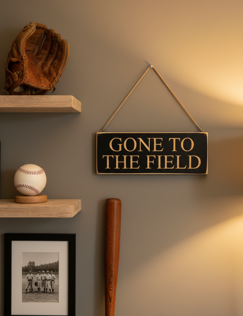 Gone to the Field Sign, Lacrosse, Soccer, Baseball, Softball, Football, Gift
