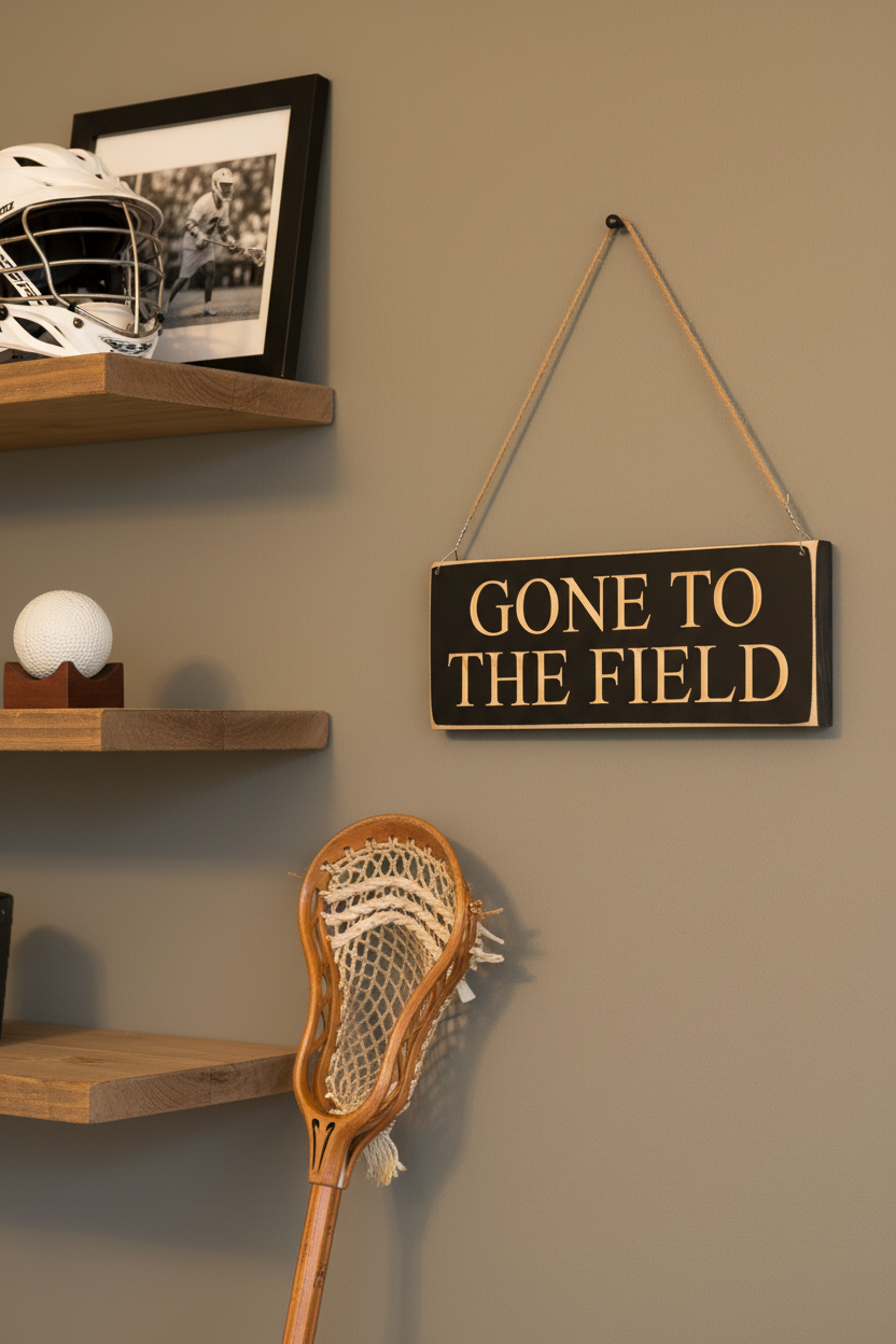 Gone to the Field Sign, Lacrosse, Soccer, Baseball, Softball, Football, Gift