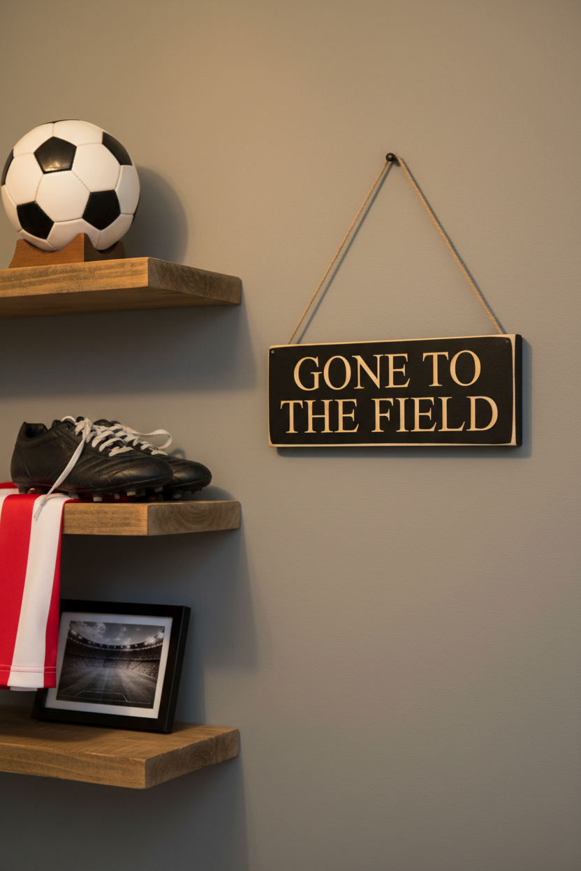 Gone to the Field Sign, Lacrosse, Soccer, Baseball, Softball, Football, Gift