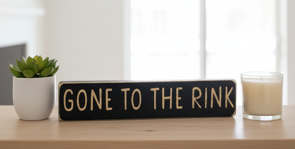 Gone to the Rink Sign - Hockey Decor - Hockey Gift