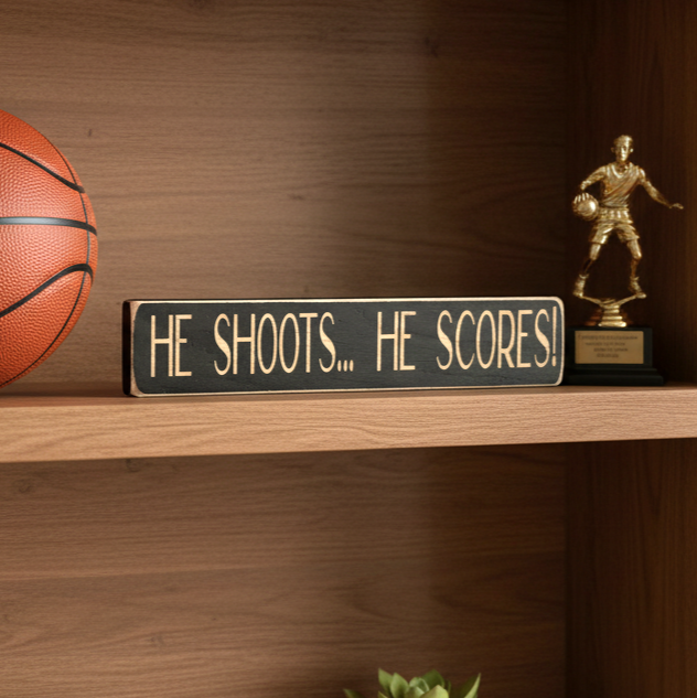 Basketball Photo Display for Boy: Frame, He Shoots... He Scores!