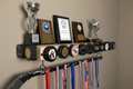 Hockey Puck Display Trophy Shelf: 8" Wide Floating Shelf, Memorabilia, Hockey Player Room Decor