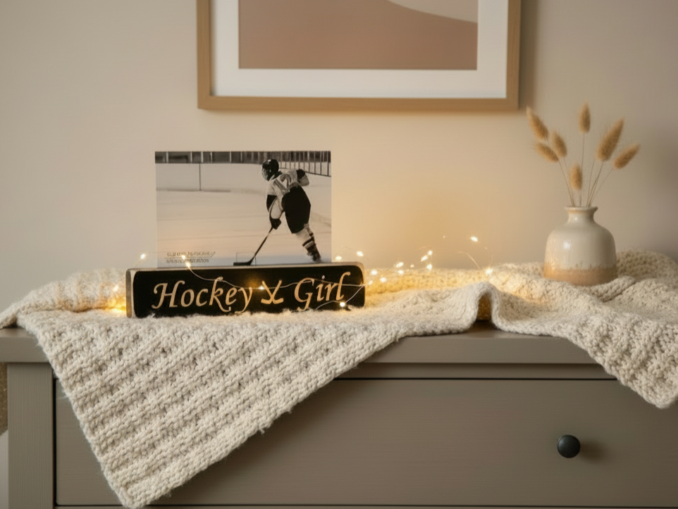 Hockey Girl Wood Sign: Hockey Decor