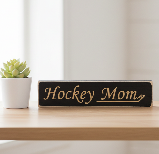 Hockey Grandparents Photo Display: Laser Cut Wood Sign, Hockey Gift