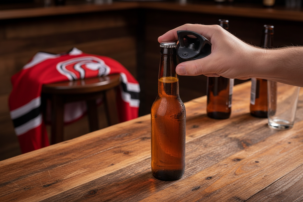 Hockey Puck Bottle Opener: Hockey Laces, Gift for Hockey Fan, Coach, Dad