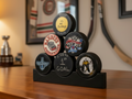 Hockey Mini Stick Display: Stick with Hooks, Hat, Keys, Coat Rack, Medals & Ribbons Display