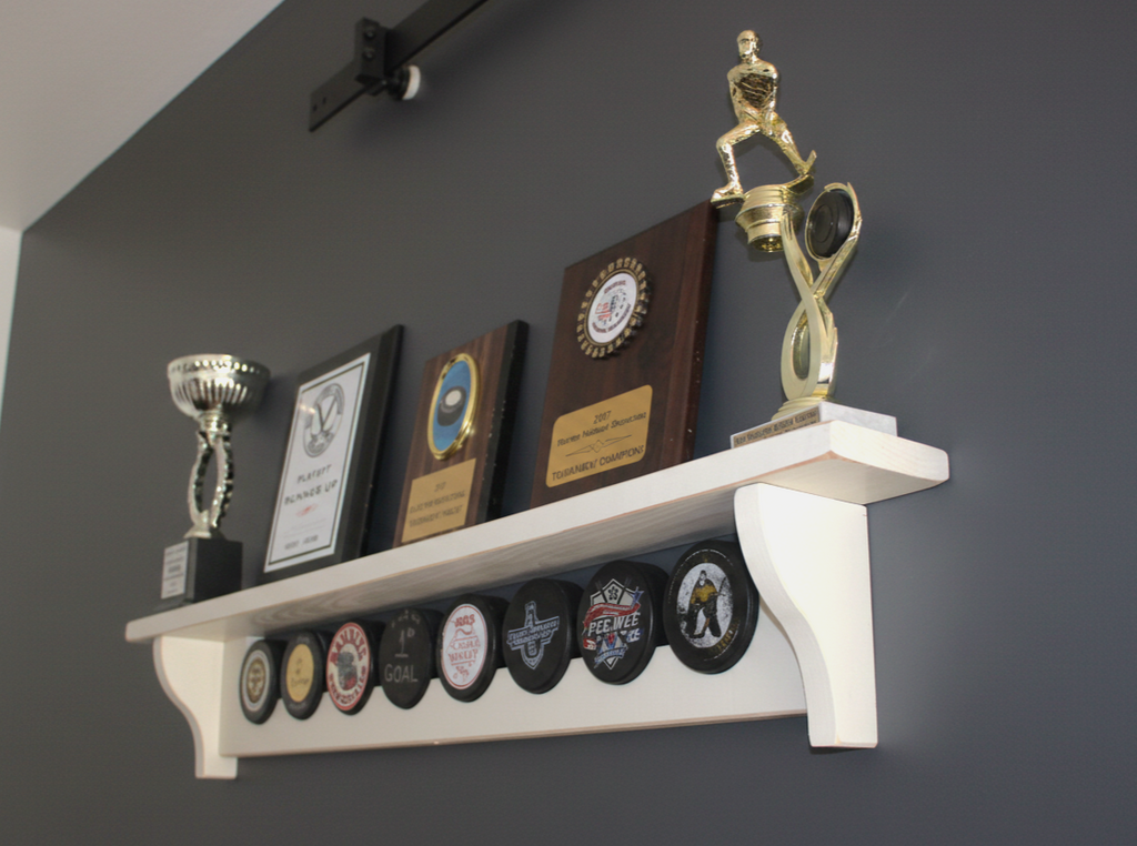 Hockey Puck Shelf: Trophy & Medal Display