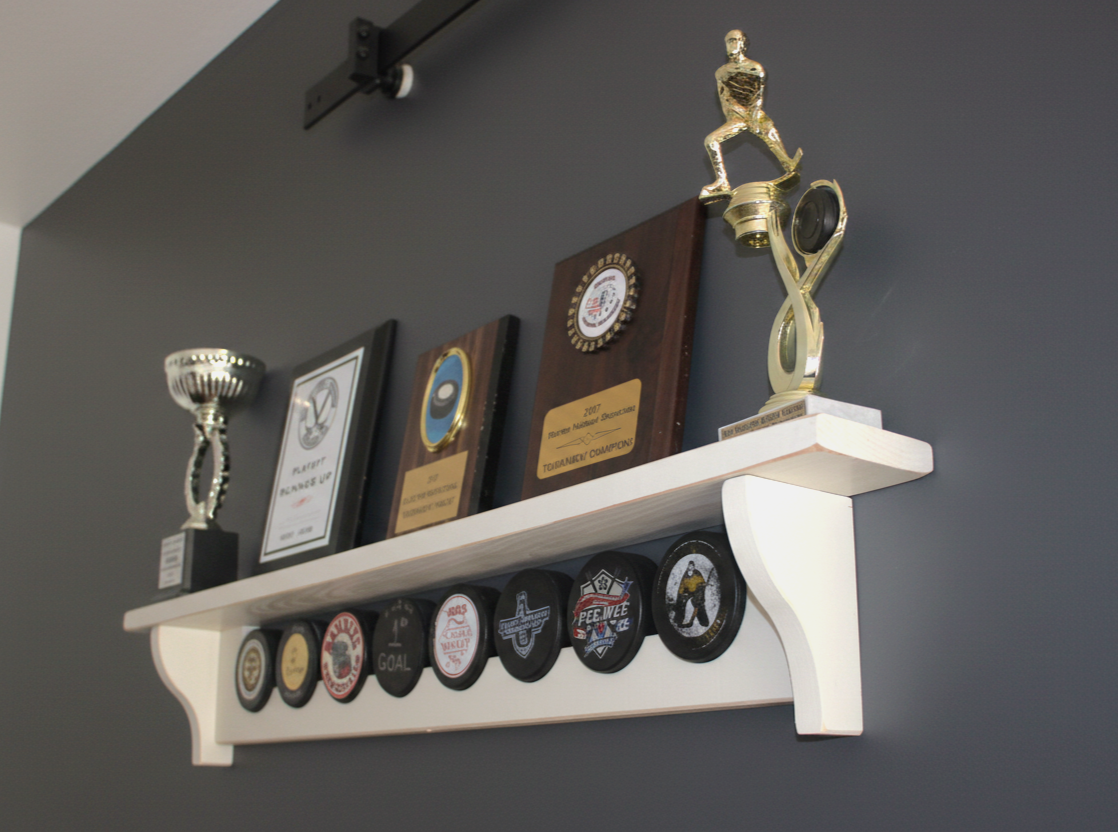 Hockey Puck Display Shelf, Trophy & Medal Organizer, Hockey Player Gift