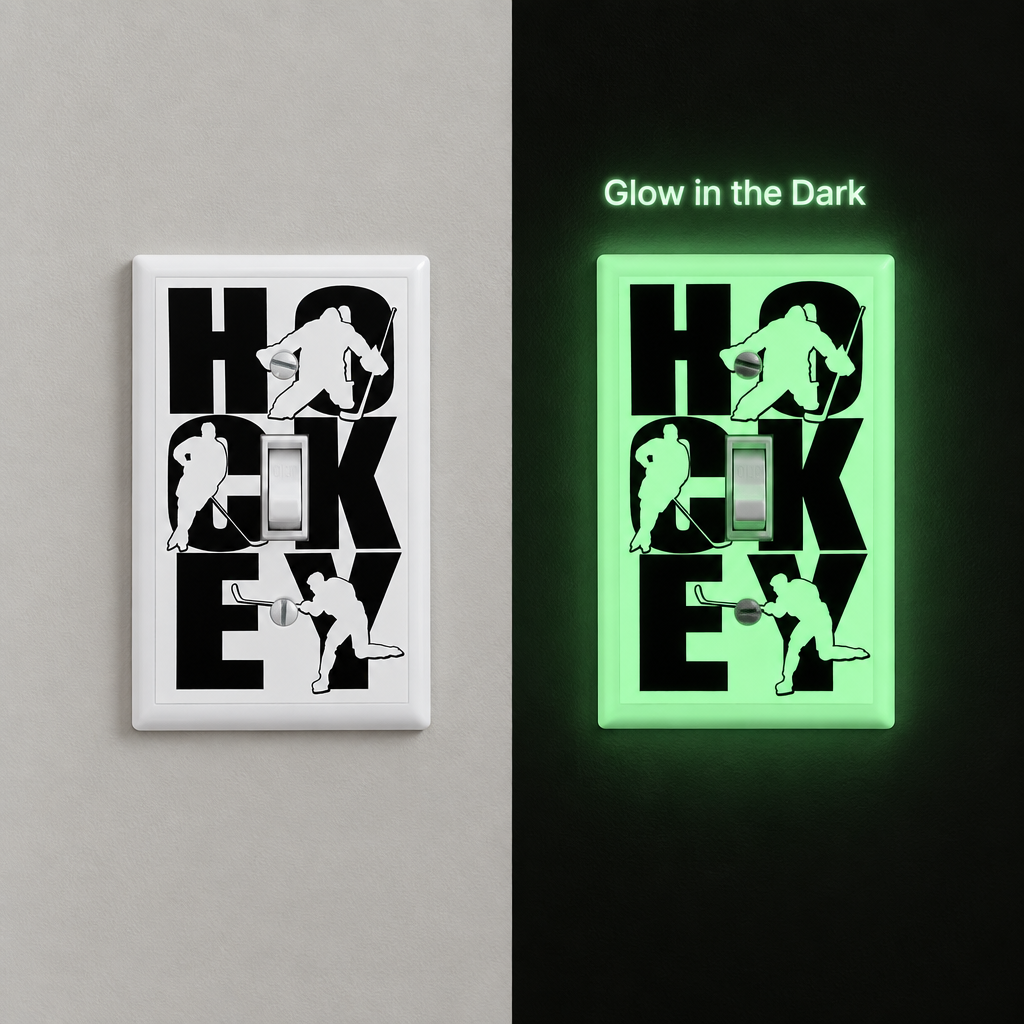 Hockey Light Switch Cover Decal: Hockey Room Decor