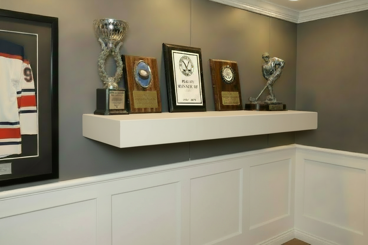 Baseball Trophy Display Shelf with Bat and Medal Holder, Memorabilia, Awards
