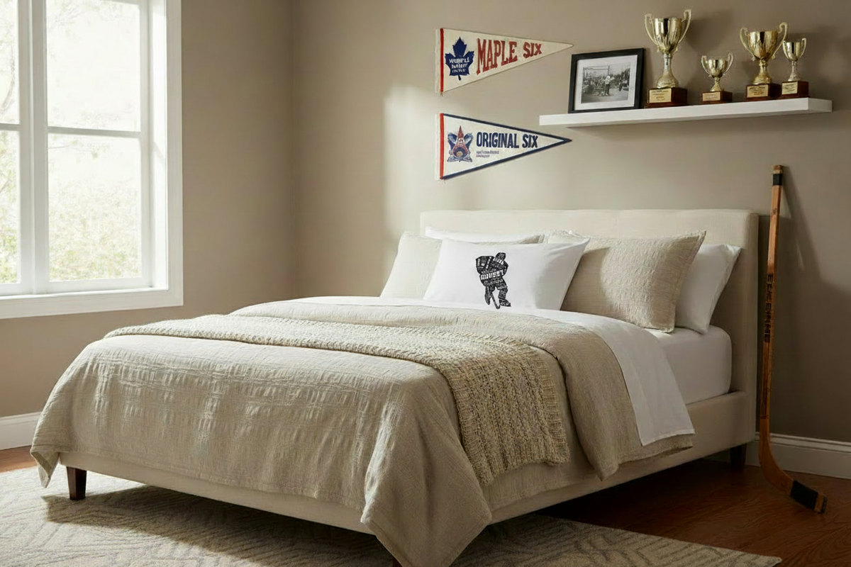 Glow in the Dark Hockey Pillowcase: Hockey Player Bedroom Decor