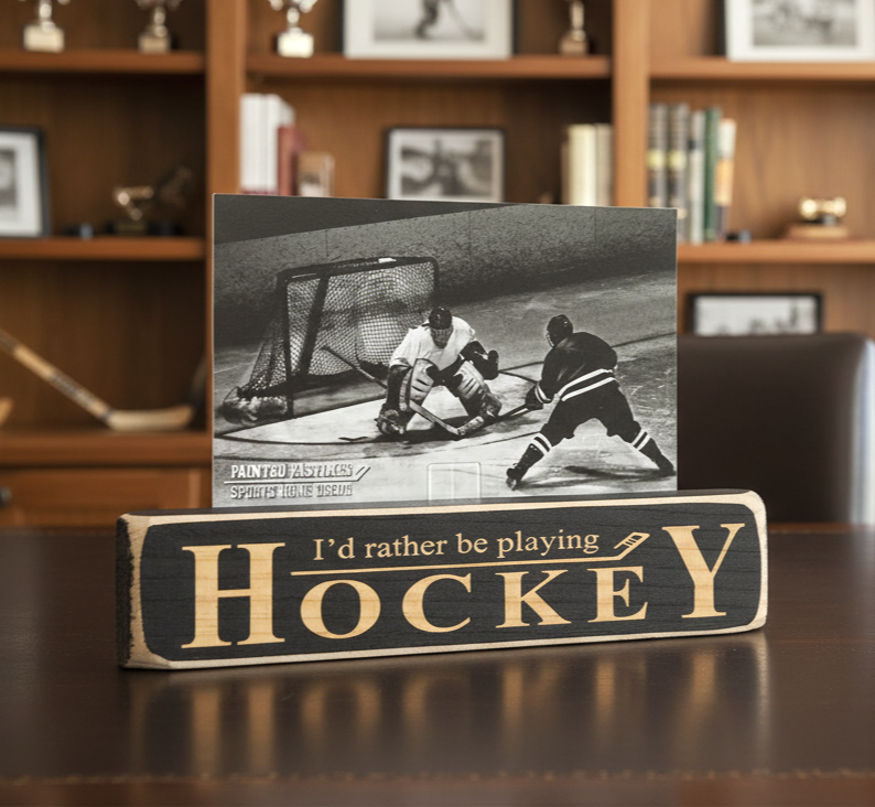 Hockey Player Wood Sign, Hockey Room Decor