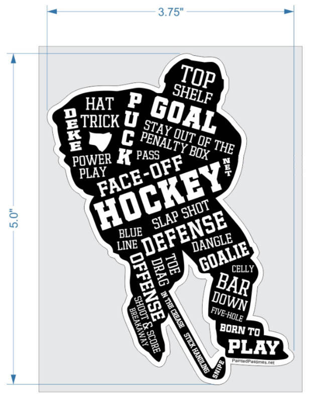 Hockey Car Decal: Player, Goalie, Rink, or "Hockey"