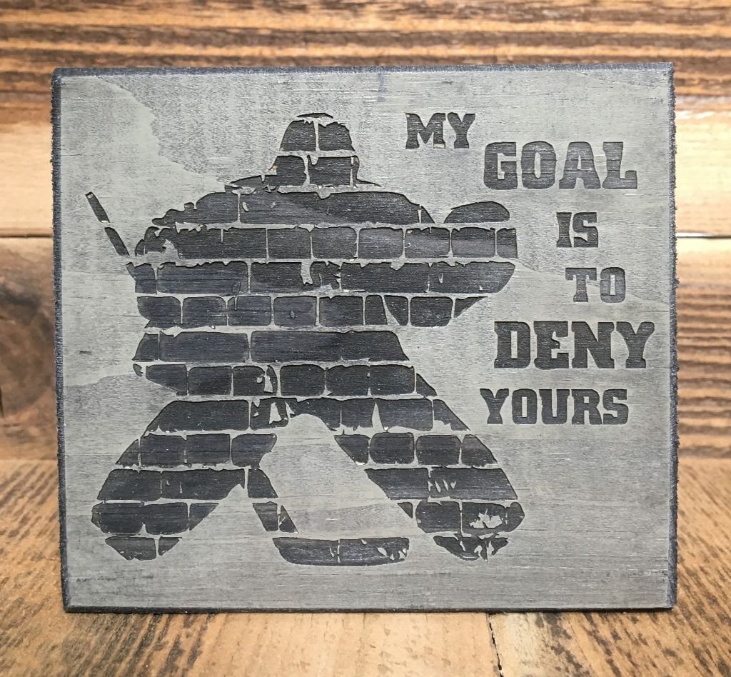 Hockey Goalie Ornament: Laser Cut Wood Christmas Gift