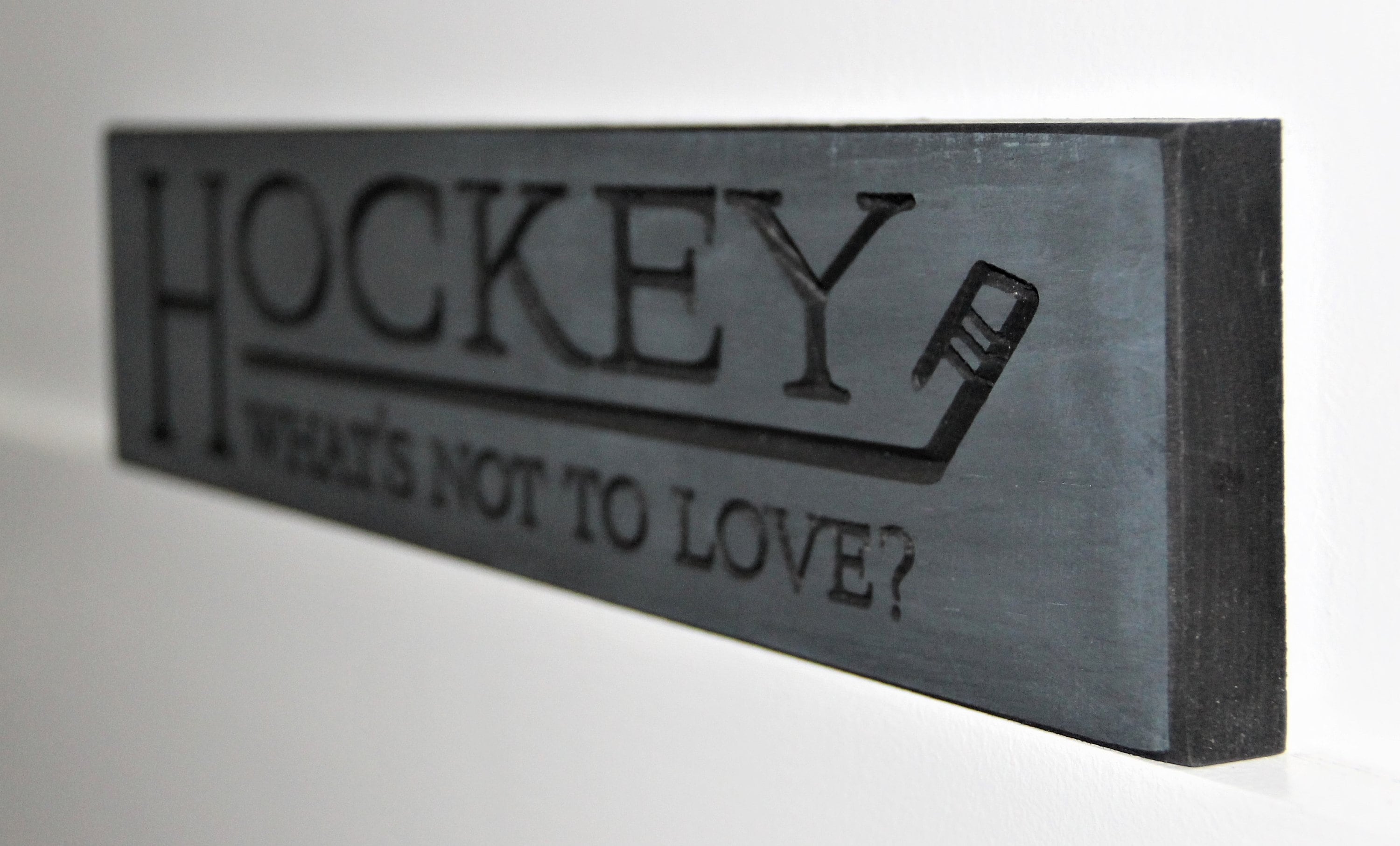 Distressed Gray Harbor Hockey Photo Display Sign: Hockey Room Decor