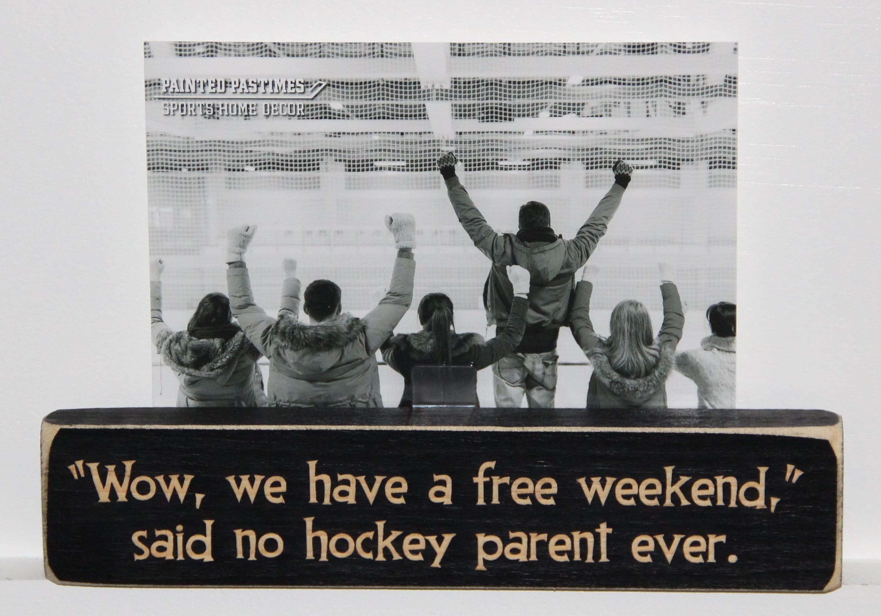 Hockey Mom Gift: Distressed Wood Sign, Photo Clip, or Ornament