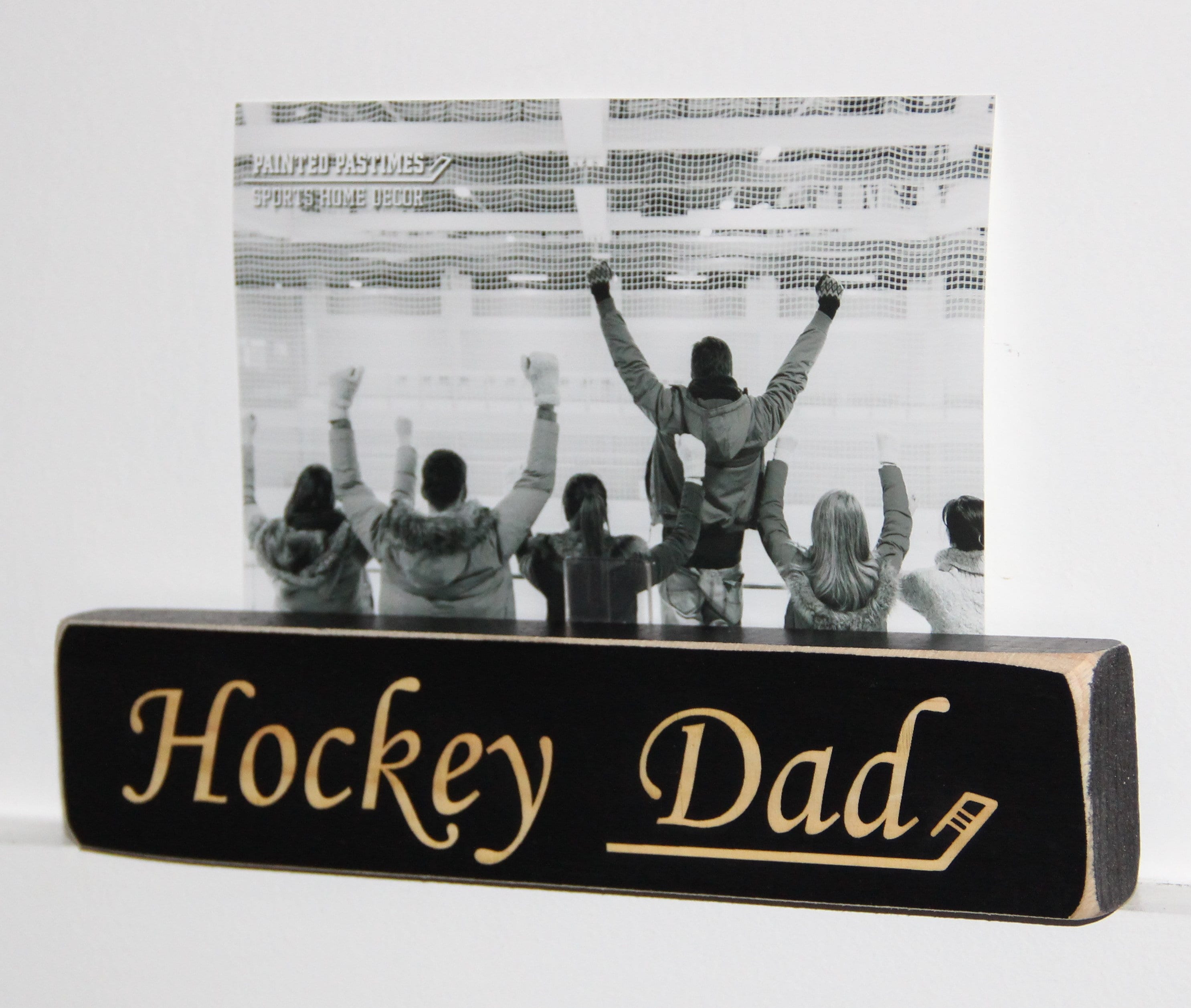 Hockey Dad Photo Frame: Laser Cut Wood, Hockey Room Decor