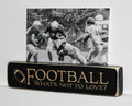 Distressed Wood Football Photo Frame: Gift for Player or Coach
