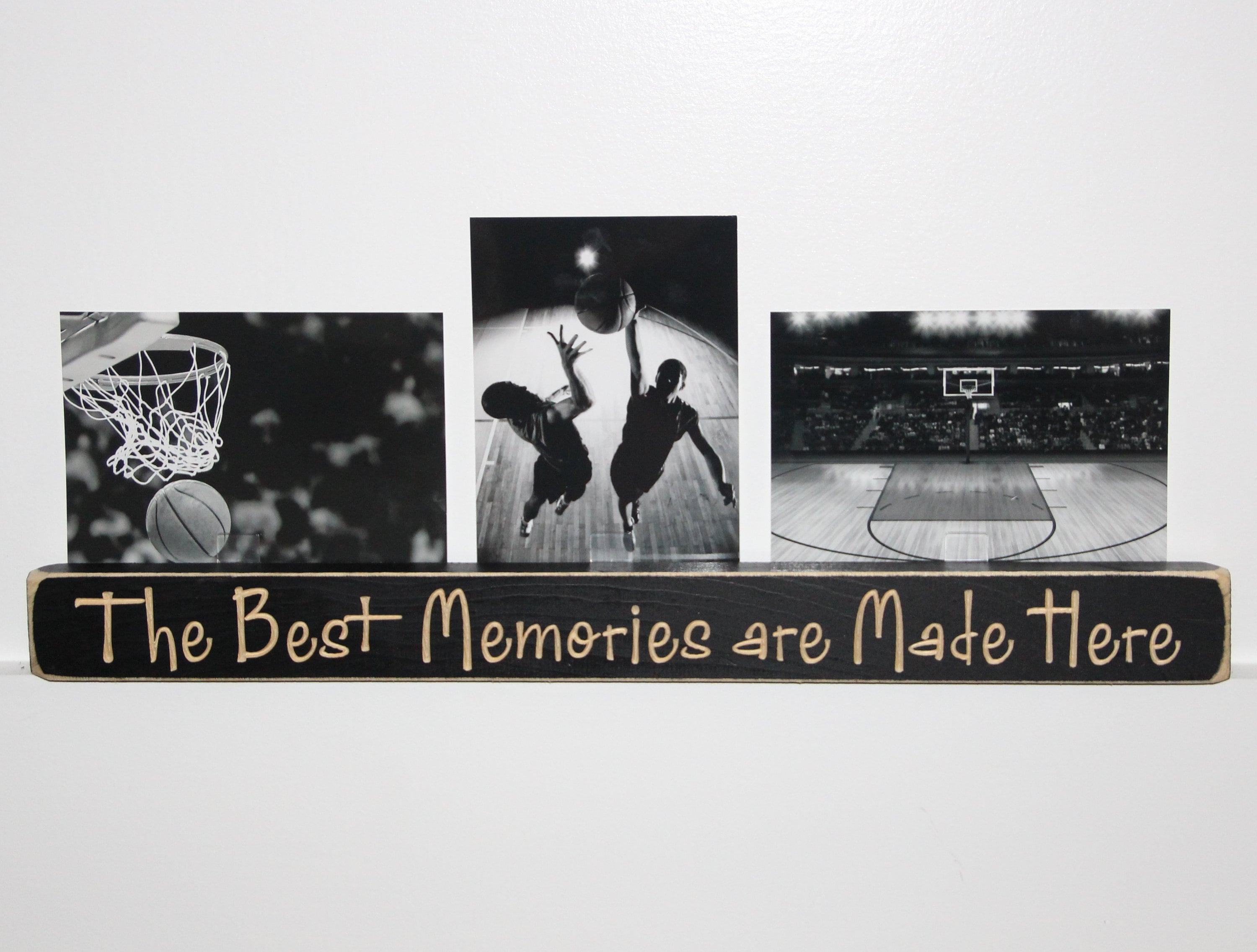 Baseball Photo Display: Distressed Wood Collage Frame, Sports Decor