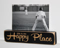 Baseball Photo Sign: "This is my HAPPY PLACE" Wood Decor