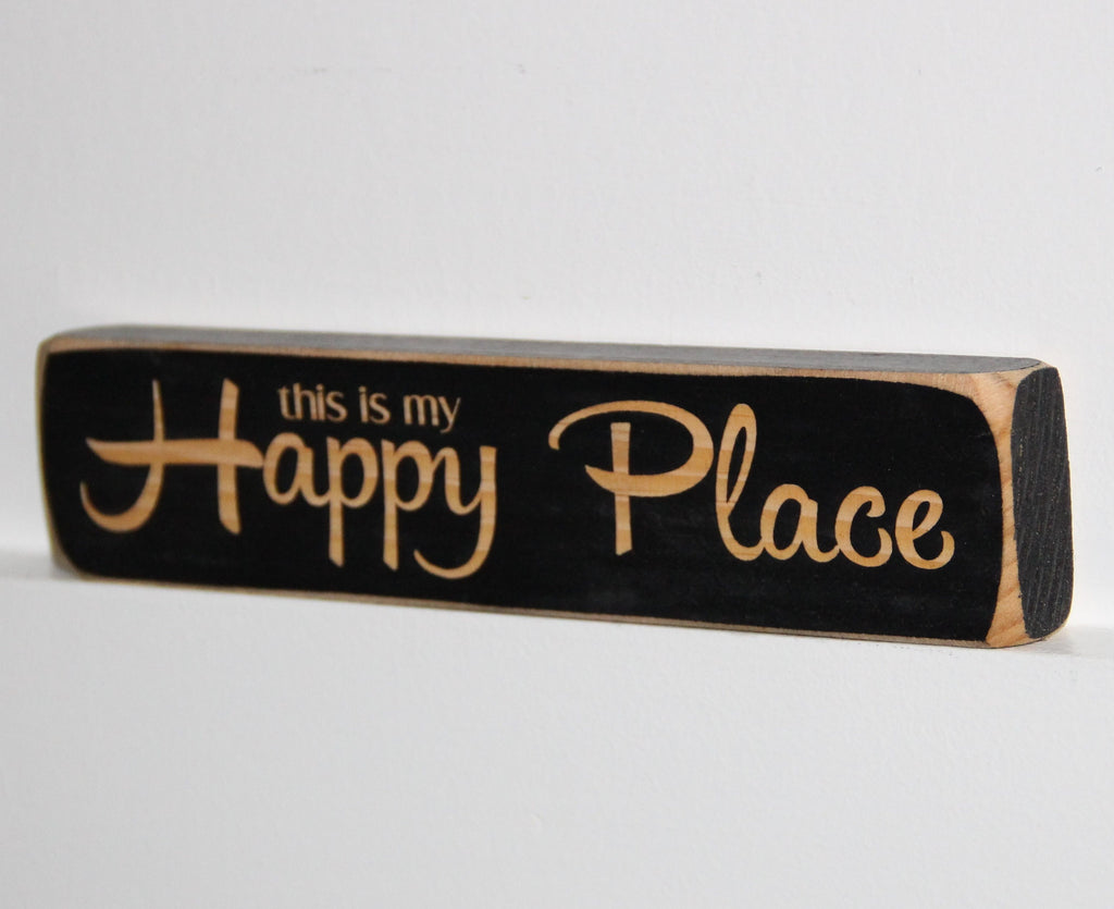 Baseball Photo Sign: "This is my HAPPY PLACE" Wood Decor